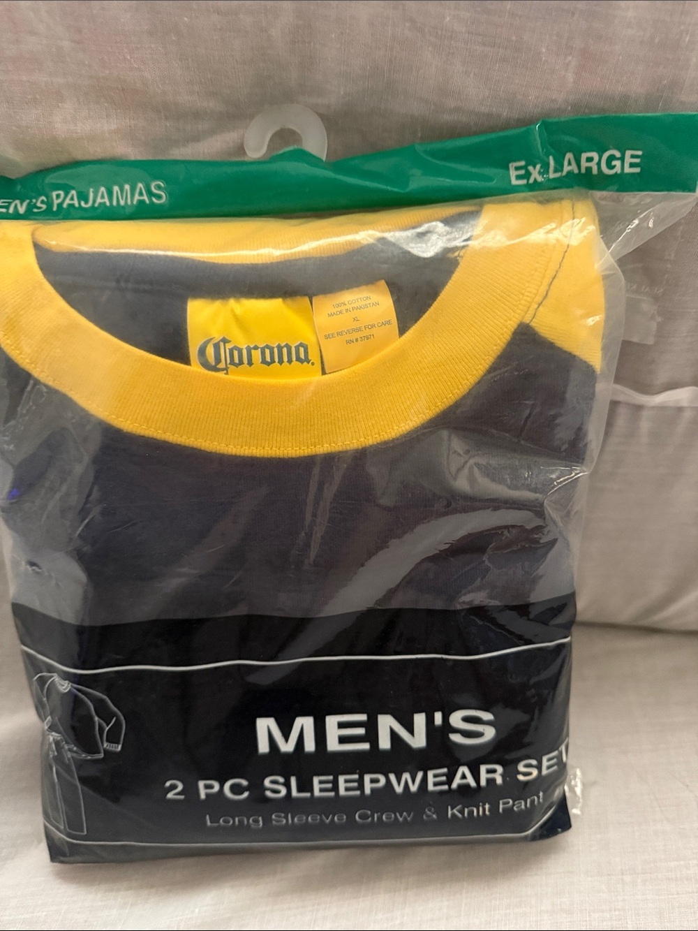 Corona Men's Navy with Yellow Trim 2-Piece Sleepwear Set size XL